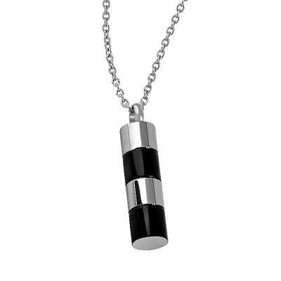 Black And Silver Cylinder-Pendant