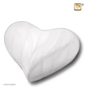 Always and Forever Memorial Products: Love Heart Keepsake Urn Pearl