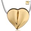 Golden heart shaped cremation pendant
