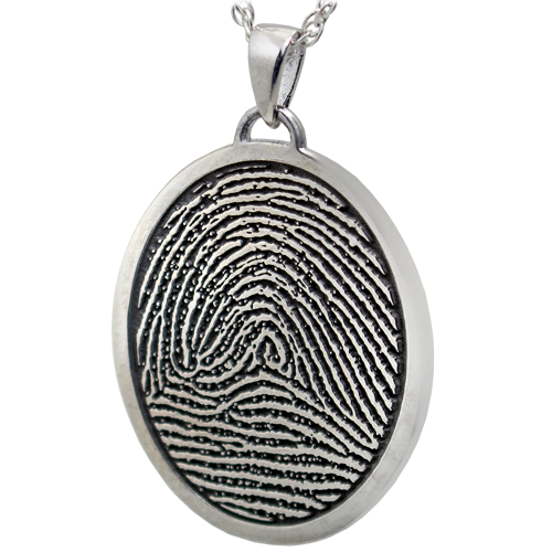 Always and Forever Memorial Products: Fingerprint Oval Memorial Pendants