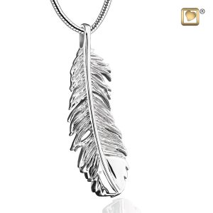 Feather Shaped Cremation Pendant For Ashes