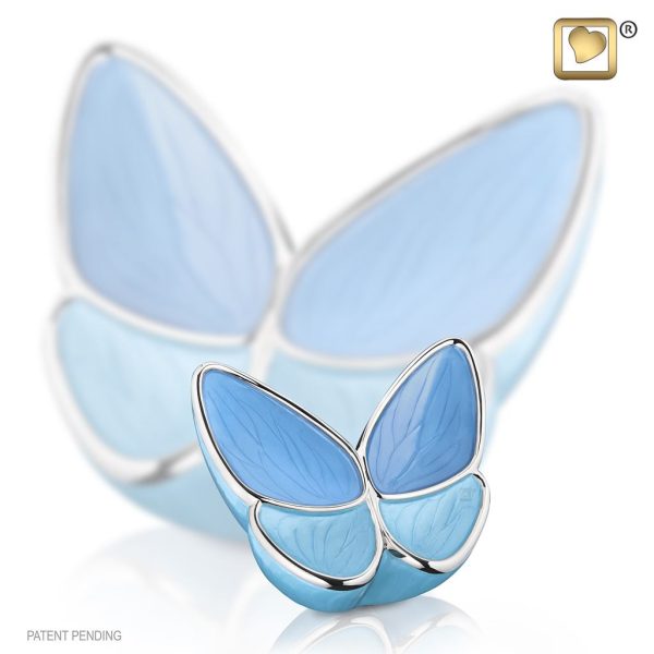 Blue Butterfly Keepsake Urn for Ashes
