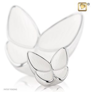 White Butterfly Mini Urn