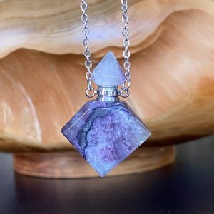 Fluorite Crystal Essential Oil Pendant