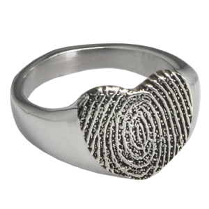 Always and Forever Memorial Products: Fingerprint Heart Ring
