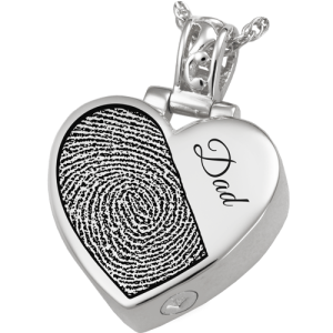 Always and Forever Memorial Products: Fingerprint Heart Memorial Pendants