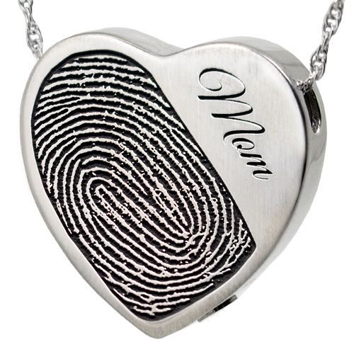 Always and Forever Memorial Products: Fingerprint Heart Memorial Pendants