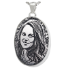 Always and Forever Memorial Products: Photo on Oval Chamber Pendant