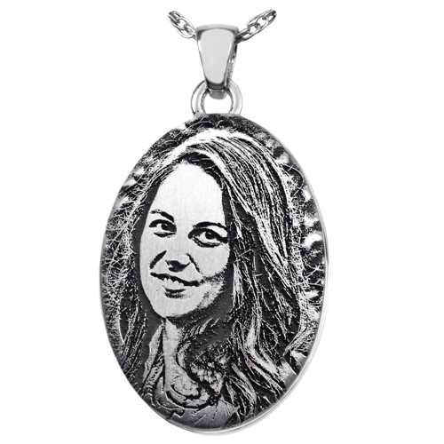 Always and Forever Memorial Products: Photo on Oval Flat Pendant