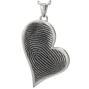 Teardrop Heart fingerprint pendant