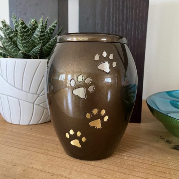 Pet Urn Bronze With Paws