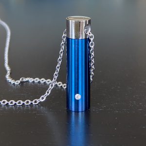 Blue Cylinder Cremation Pendant