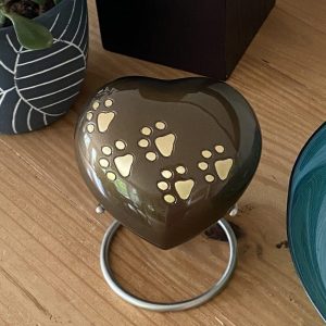 Always and Forever Memorial Products: Brass Heart Pet Urn