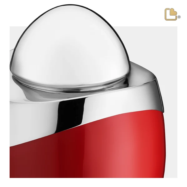 Amore™ Red & Polished Silver Cremation Urn - Image 2