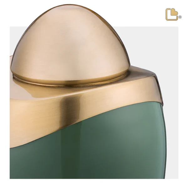 Amore™ Sage Green & Brushed Gold Urn - Image 3