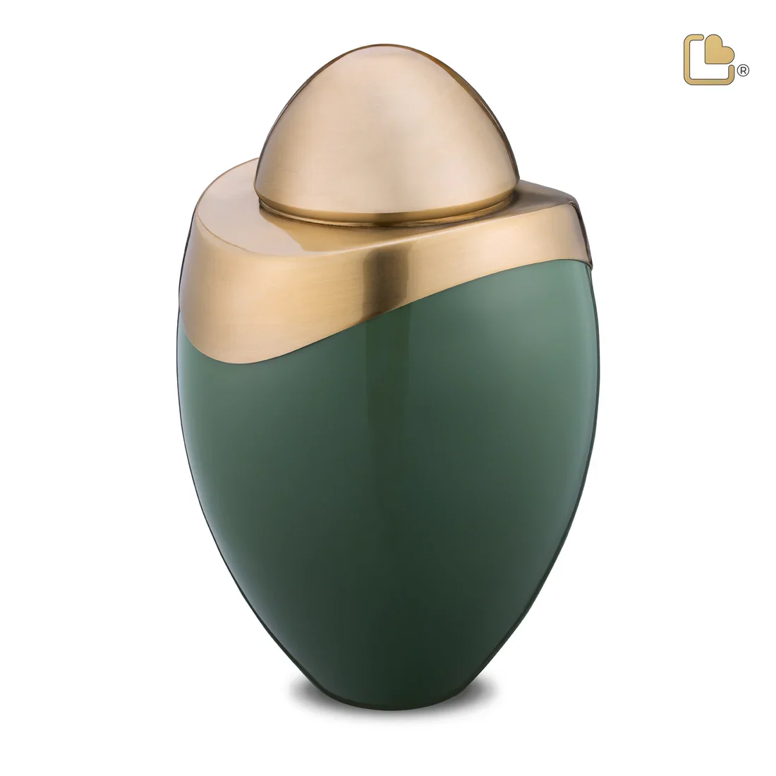 Amore™ Sage Green & Brushed Gold Urn - Image 2