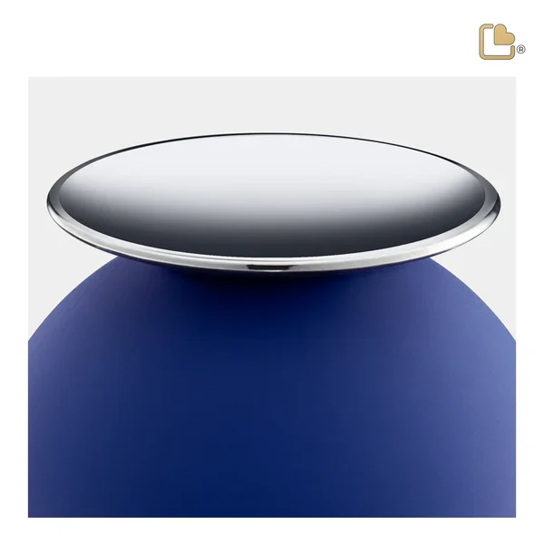 Crescent Sphere Navy & Polished Silver Urn - Image 3