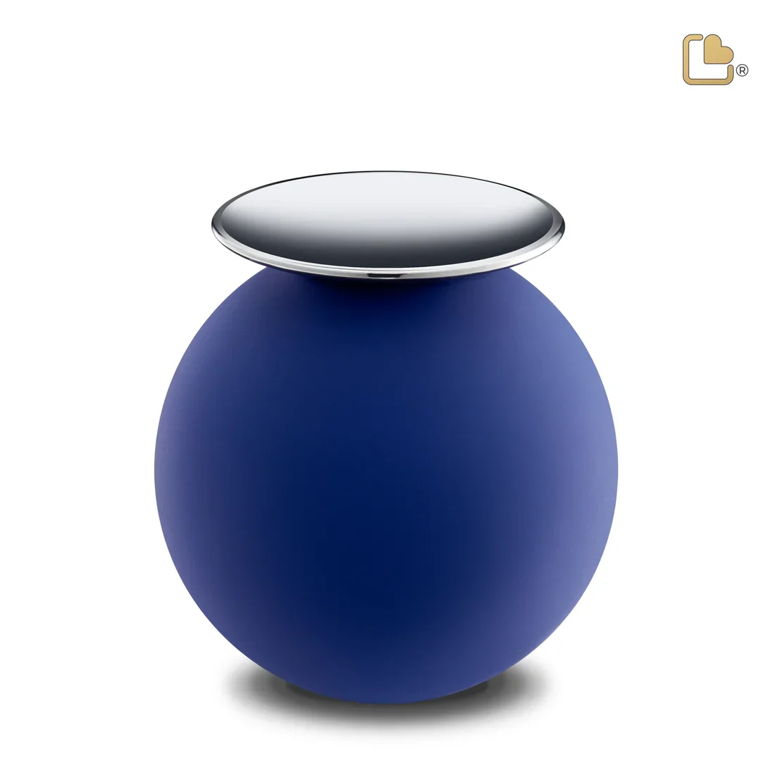 Crescent Sphere Navy & Polished Silver Urn - Image 2