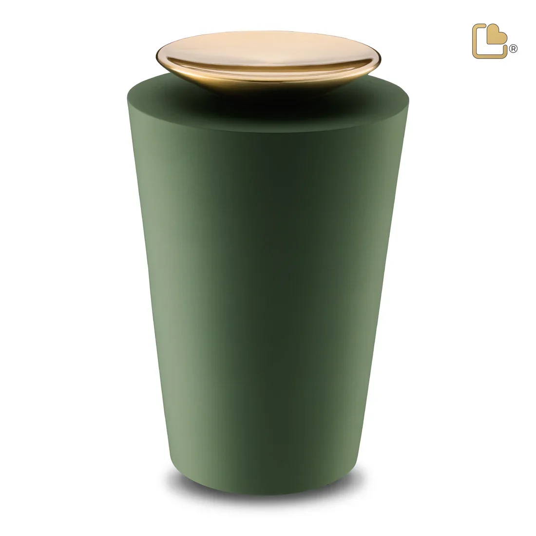 Crescent Tall Sage Green & Brushed Gold Urn - Image 2
