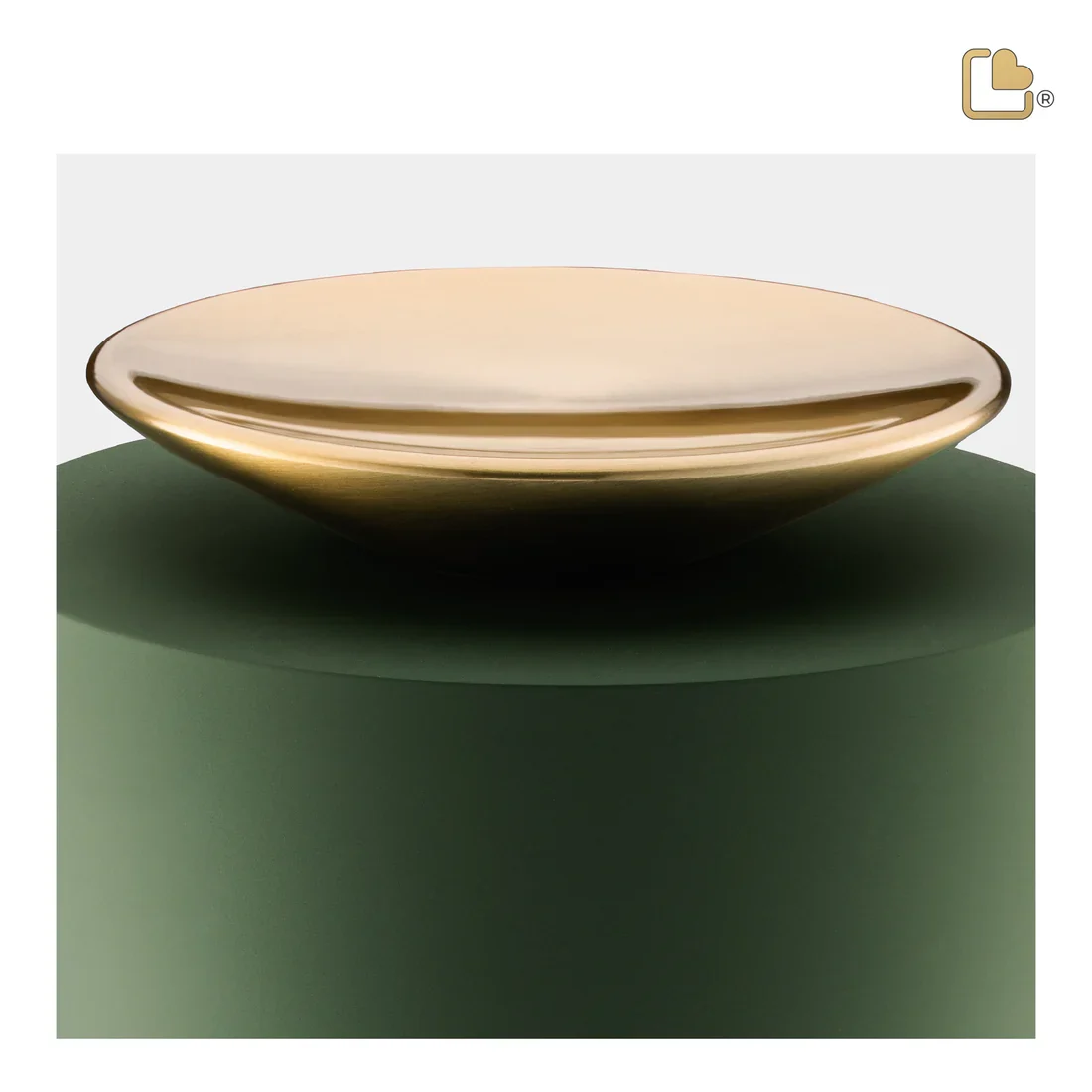 Crescent Tall Sage Green & Brushed Gold Urn - Image 3
