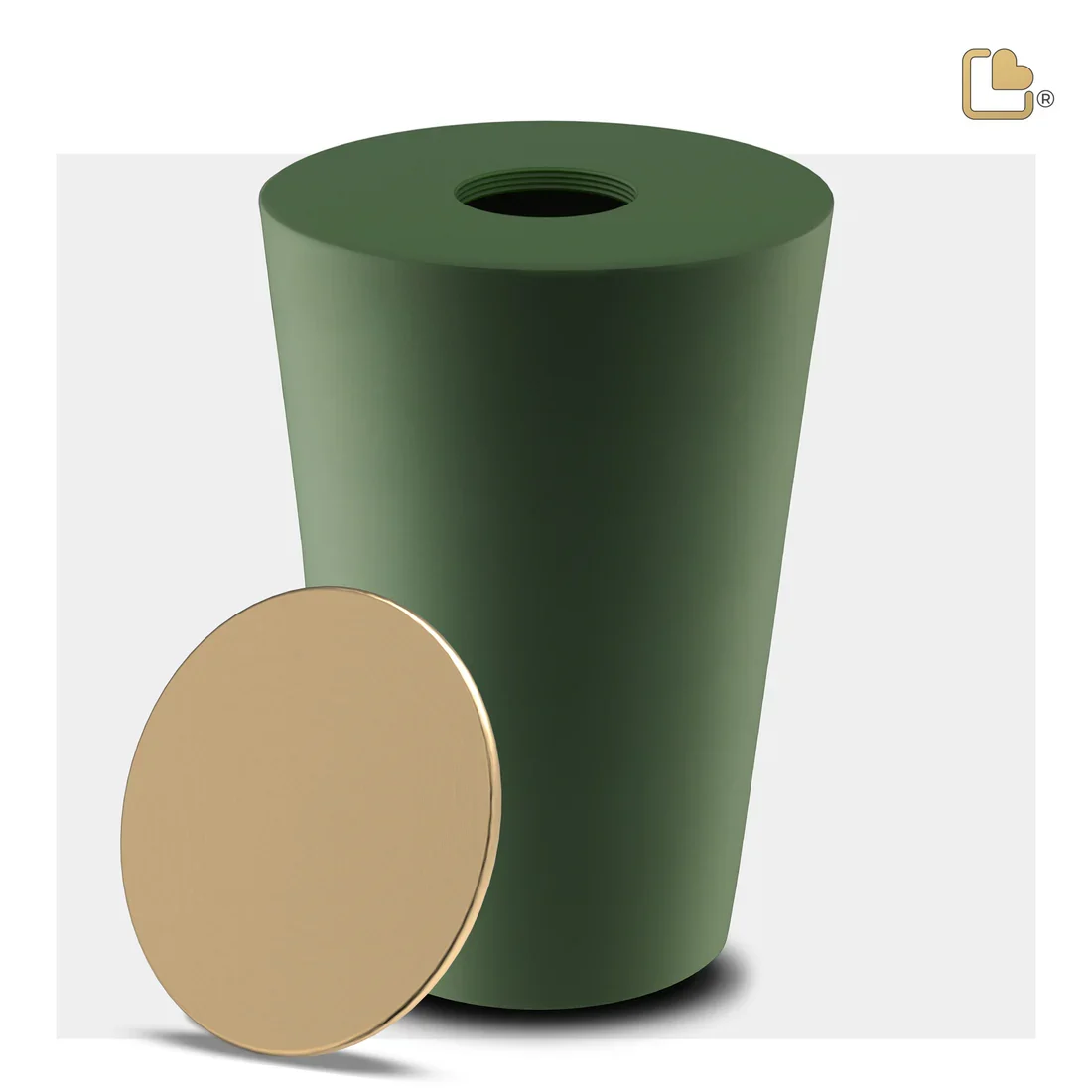 Crescent Tall Sage Green & Brushed Gold Urn - Image 4