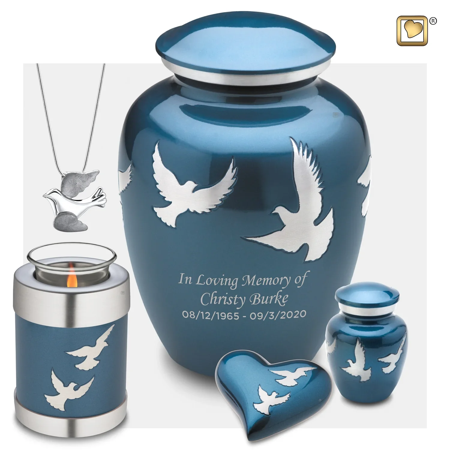 Blue Flying Dove Urn Collection made by LoveUrns®