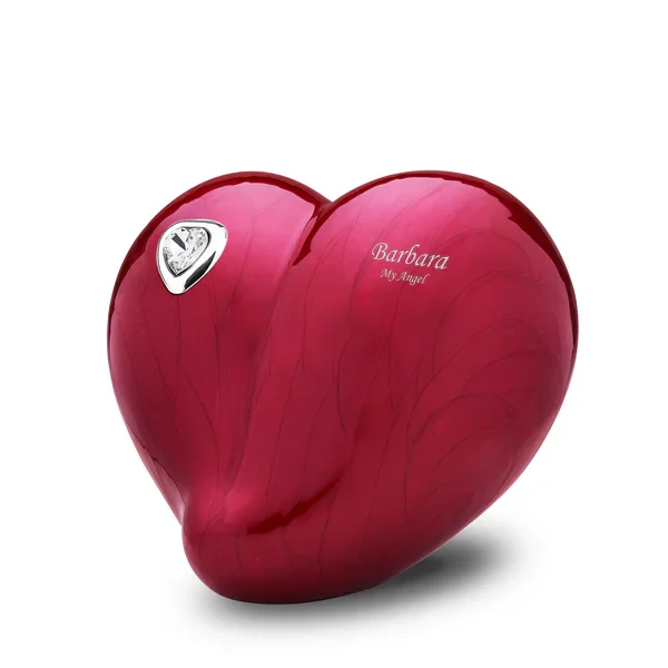 Red Heart Shaped Medium Urn