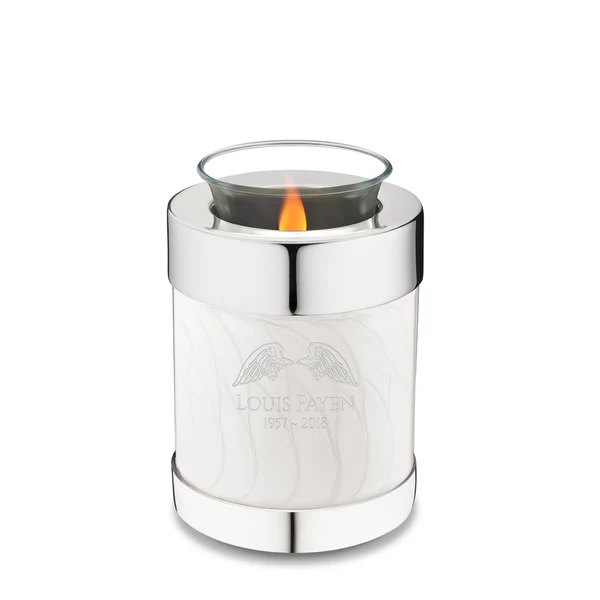 Pearl Silver Tealight Cremation Urn - Image 2