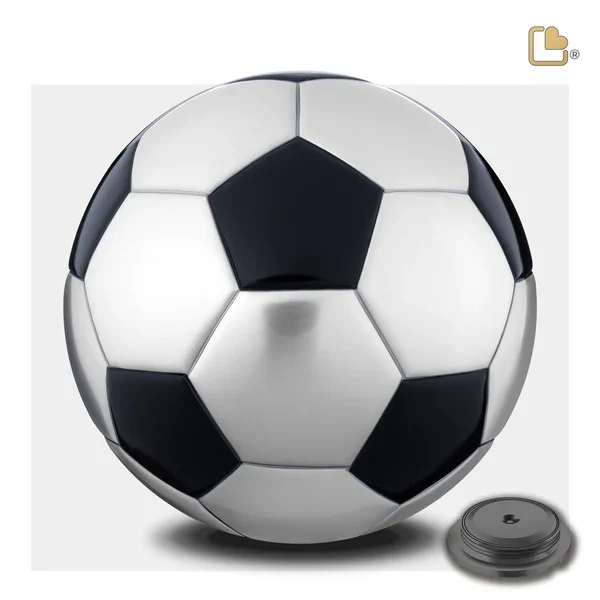 Soccer Ball Matte Black Urn - Image 2