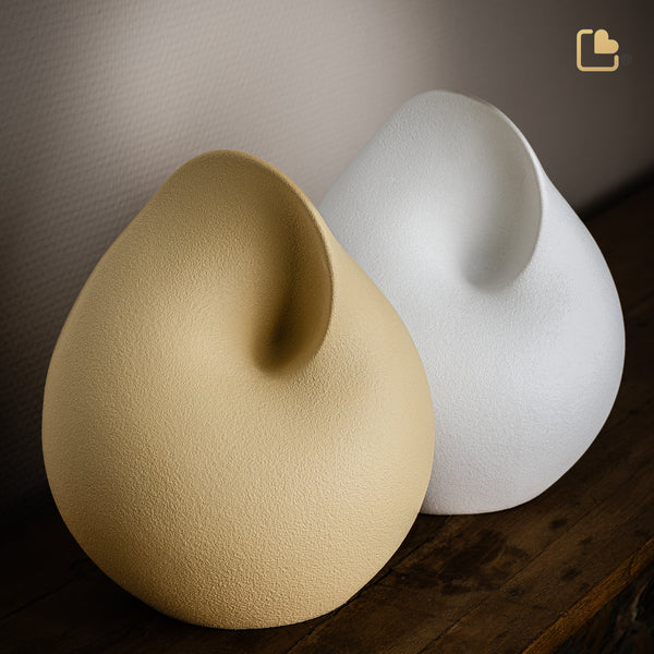 Pair Of Shell Shaped Porcelain Cremation Urns