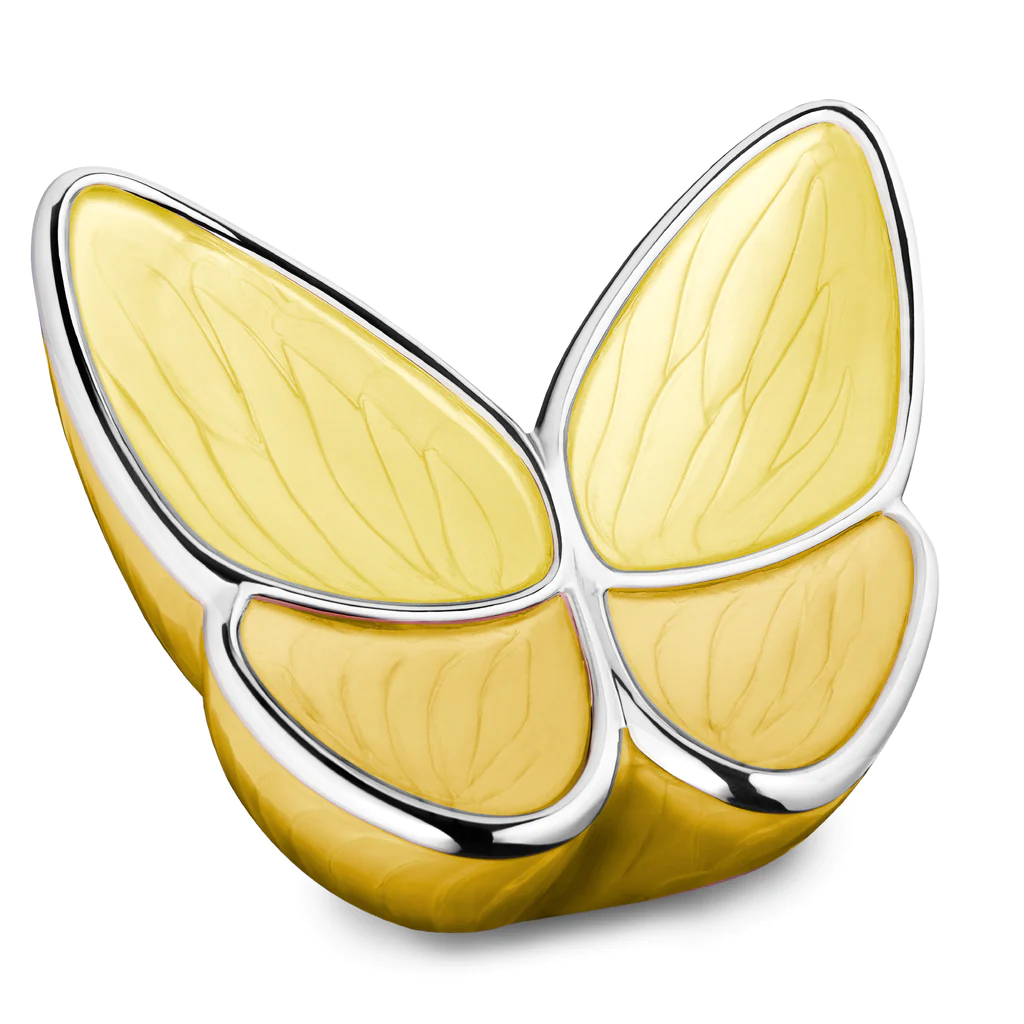 Wings Of Hope Yellow Butterfly Adult Sized Cremation Urn For Ashes